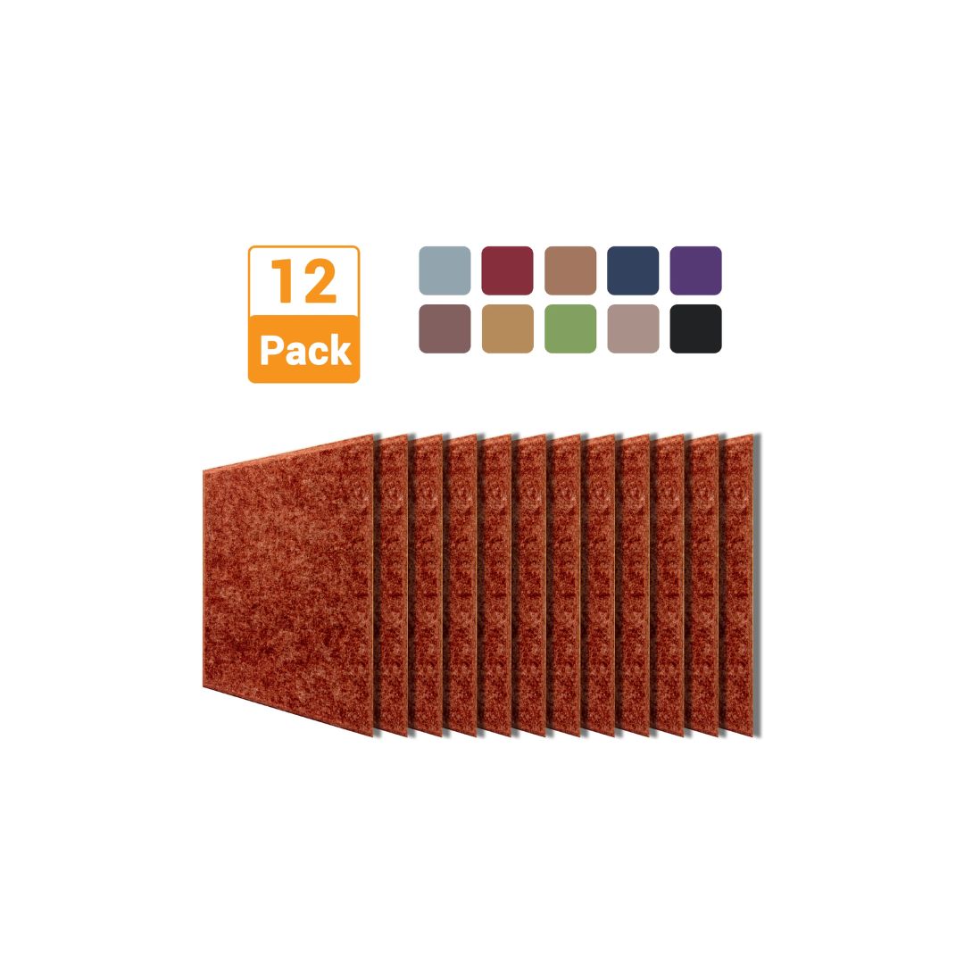 Paneles acústicos 12x12x0.4". 12 und. Colores