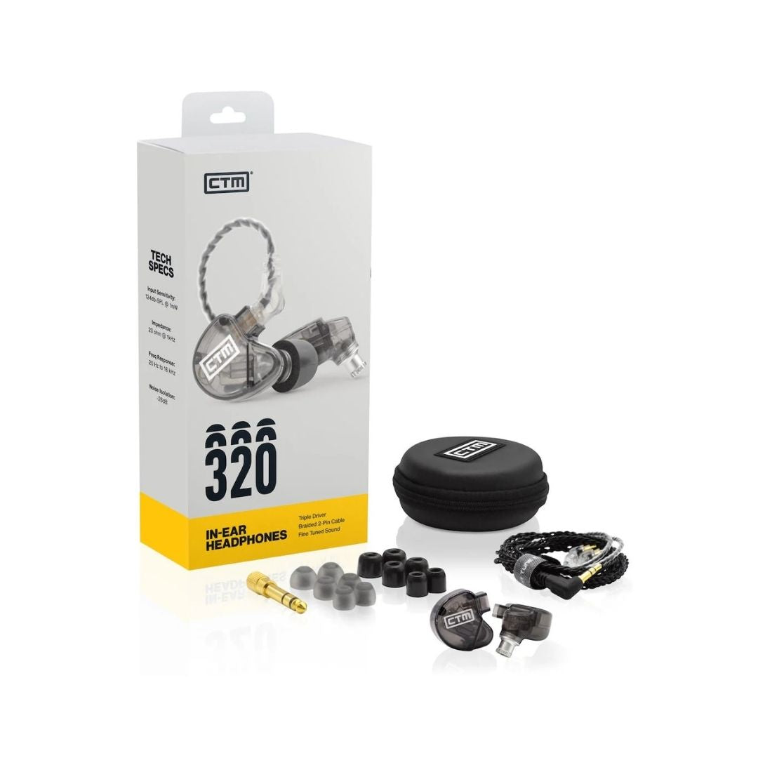 CE320 Audífonos in-ear estereo, Smoke124dB-SLP, 20Hz-16kHz, Z: 20 ohmios