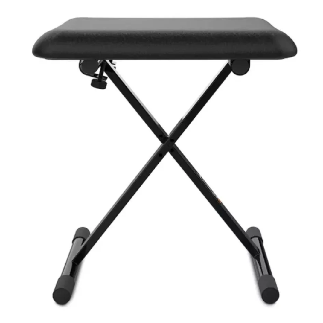 NB601 Banqueta para tecladista, asiento rectangular, negro.
