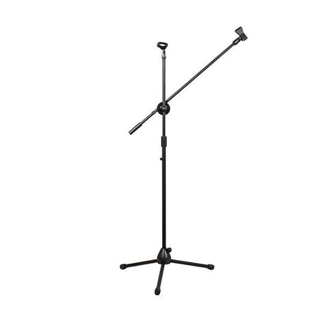 NB770 Stand con boom para mic, telescópico, base tripode, negro