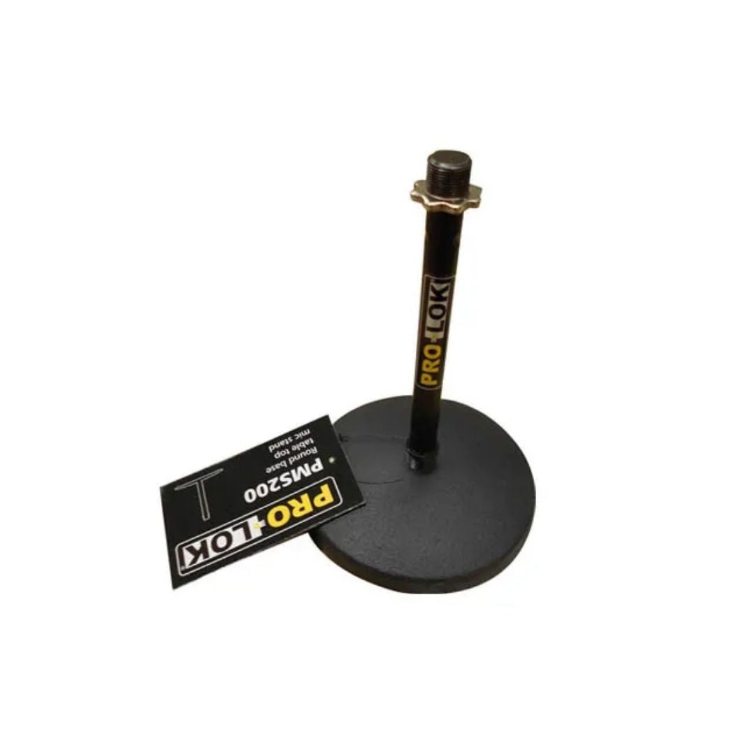PMS200 Stand de mesa para micrófono, base redonda, negro