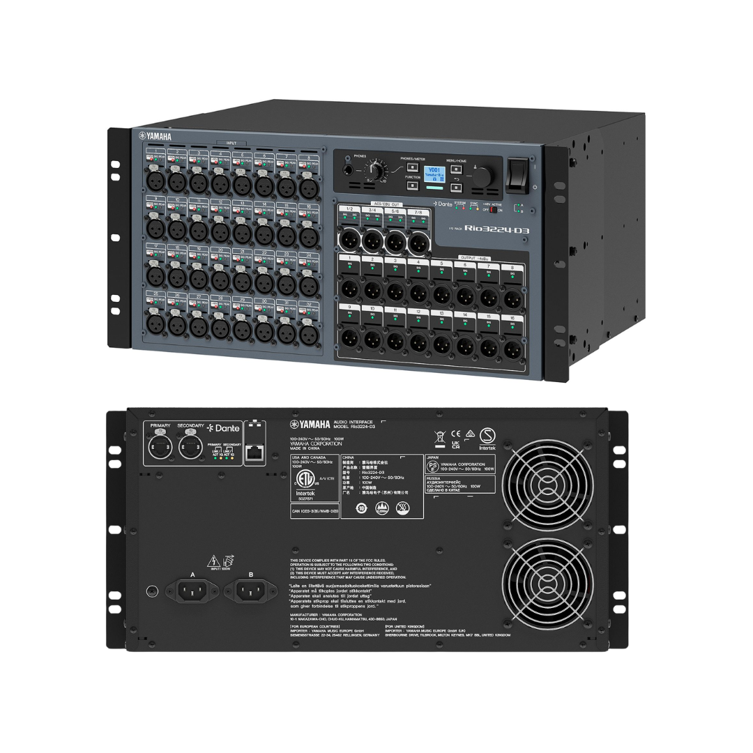 RIO3224D3 Preamplificador de 32 in + 16 out, protocolo Dante
