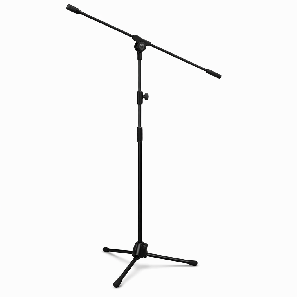 NBBY101 Stand con boom para micrófono, telescópico, base tripode, negro.