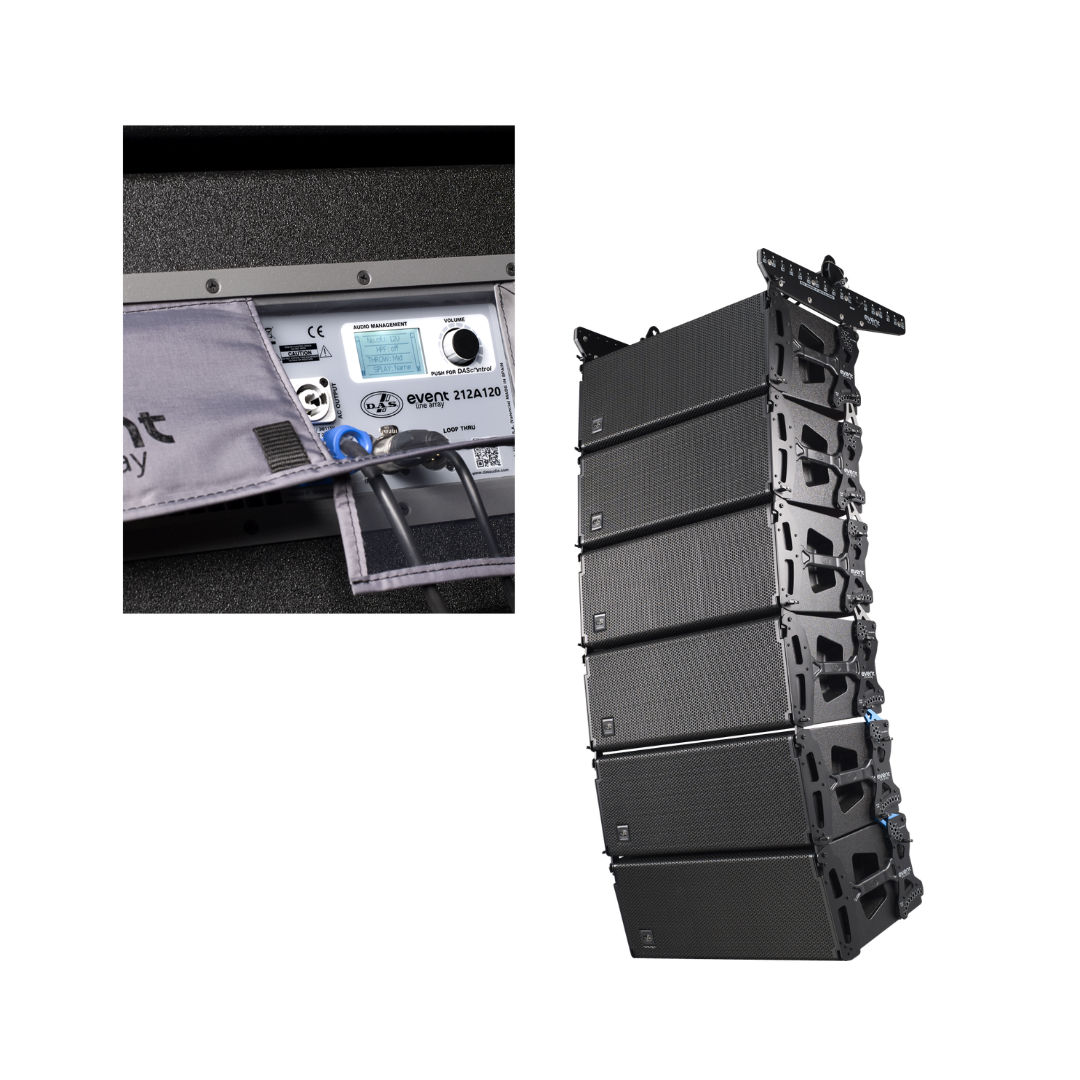 EVENT212120A Corneta lina array amp, 2-12",  1-1.5", 1500W, 135dB. 120°