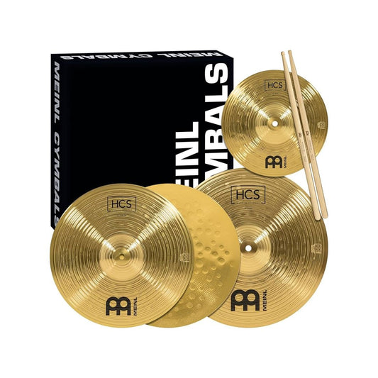 HCS1314+10S Platillos 13" hi hats, 14"crash, 10" splash, baquetas