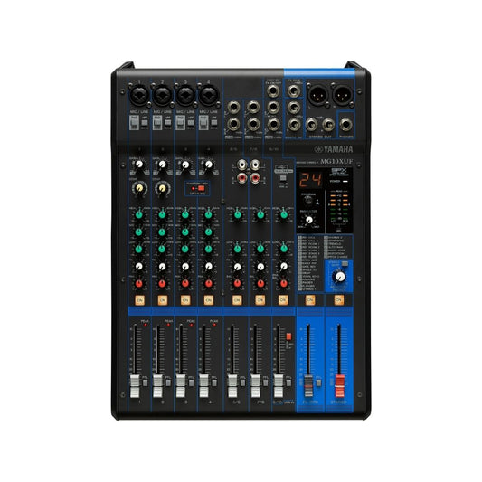 MG10XUF Consola de audio. 10 canales, 4 mics+4mono+3estereo. 1 estereo bus, 1 aux.
