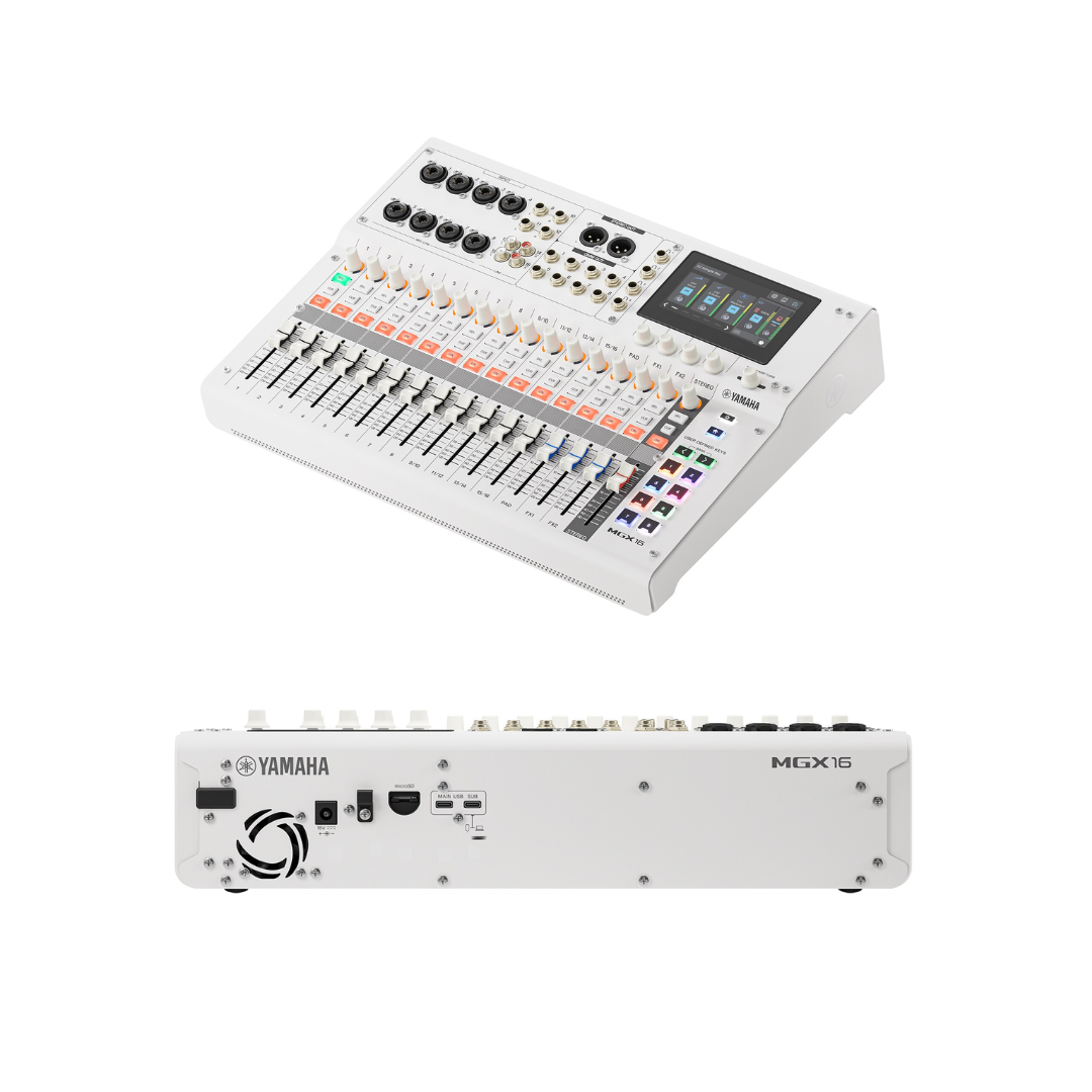 MGX16W Consola de audio blanco.Canales:8mono+4estereo+1sounpad+2r