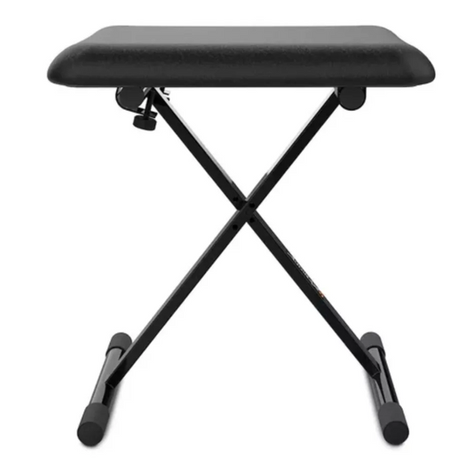 NB601 Banqueta para tecladista, asiento rectangular, negro.