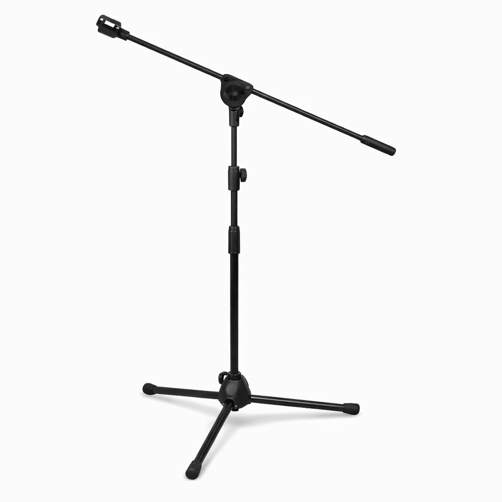 NBBY101B Stand con boom para micrófono med, telescopico, base tripode, negro.