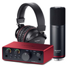 SCARLETTSOLOSTUDIO Interfaz de audio USB, 2in / 2 out + microfono CM25 + audifonos SH450