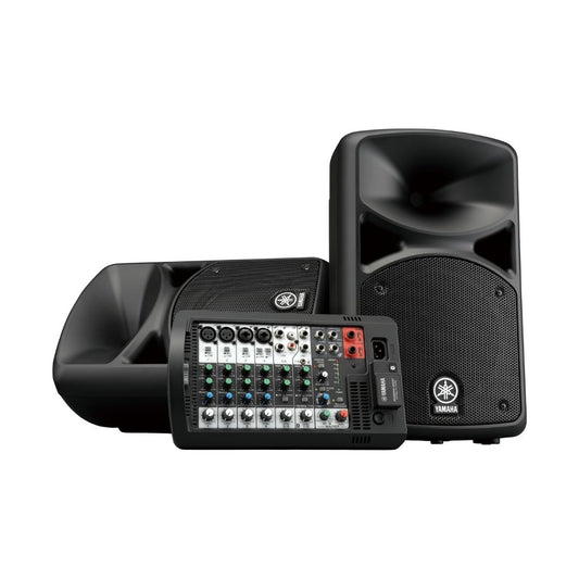 STAGEPAS400BT Consola amplificada 8 canales + 2 cornetas + cables. 400Wrms